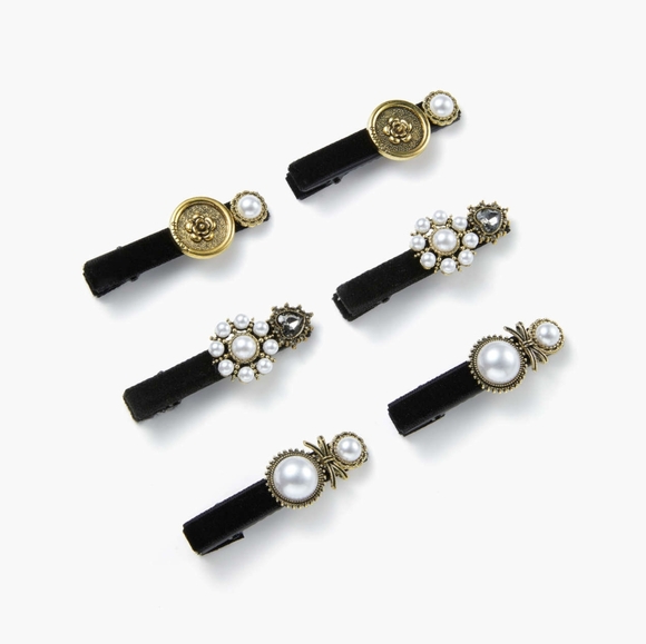 Cider Black and Gold Hair Clips Set - Picture 2 of 5